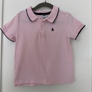 Janie and Jack pink polo with sailboat embroidery